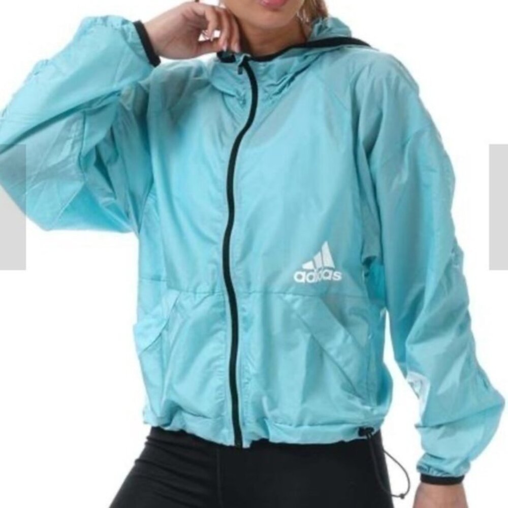 ADIDAS X ZOE SALDANA HOODED WINDBREAKER